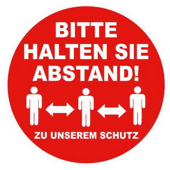 FUSSBODENAUFKLEBER  "Bitte halten sie Abstand"