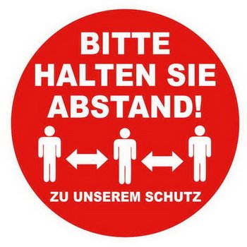 FUSSBODENAUFKLEBER  "Bitte halten sie Abstand"
