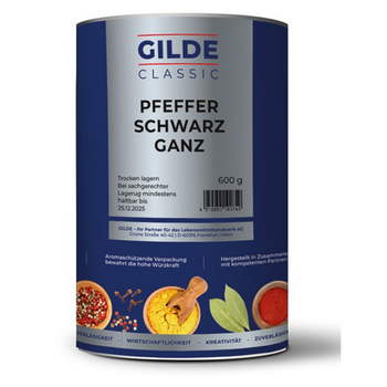 Gilde Pfeffer schwarz ganz 600g Aromadose