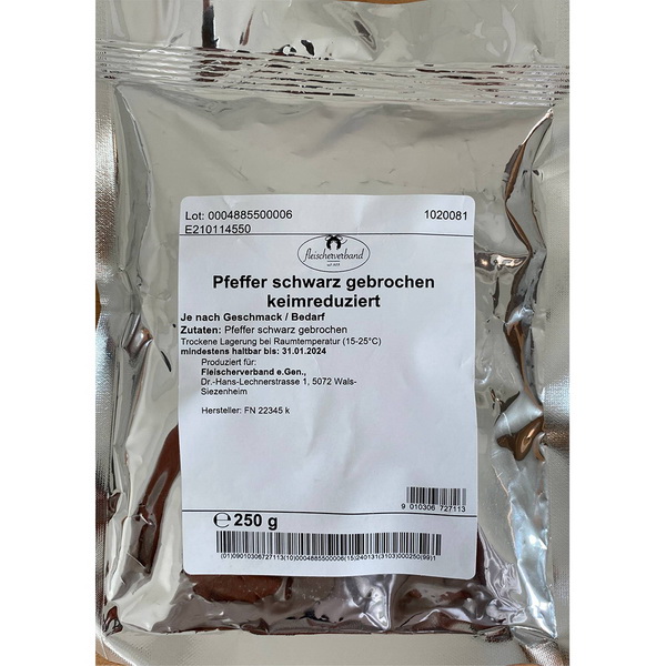 Pfeffer schwarz gebrochen 250g